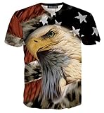 RXBC2011 Men's American Flag Eagle and Cat Printed T-Shirt XS-5XL…