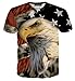 RXBC2011 Men's American Flag Eagle 3D Printed T-shirt USM Black