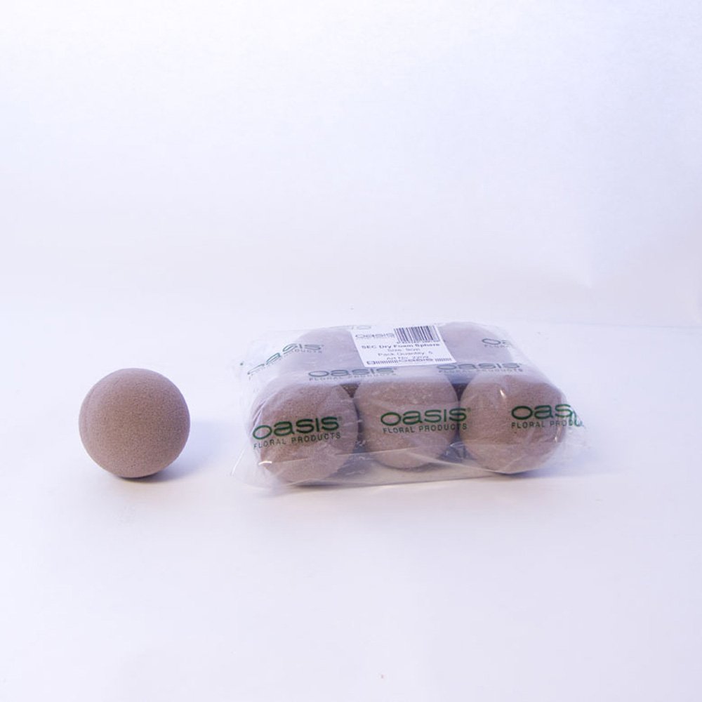 10 x Oasis SEC 9cm Round Sphere Ball Dry Foam for Silk Artificial Dried Flowers Florist Floral Craft Floristry Weddings Topiary Designs & Displays
