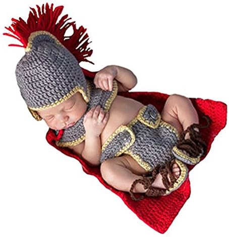 IFUNEYS Newborn Baby Crochet Costume Photography Props Army General Set Outfits