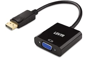 DisplayPort to VGA Adapter, LSVTR DP to VGA Cable Male to Female 1080P Full HD Converter for PC Laptop HDTV Projectors