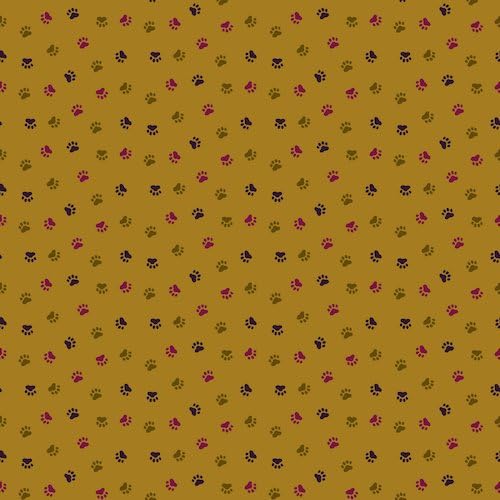 Cotton Fabric - Fat Quarter - Dashwood - Serengeti - Olive Paw Print