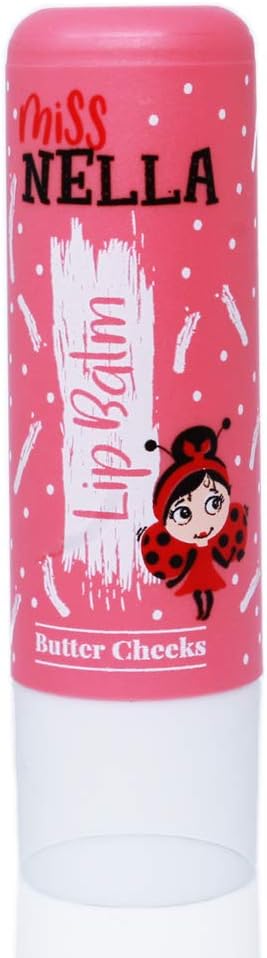 Miss Nella BUTTER CHEEKS, pink Hypoallergenic children Lip Balm, Non Toxic Make Up for kids perfect for those with sensitive skin