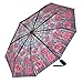 Galleria-Stained Glass Poppies Auto-Open/Close Large Portable Rain Folding Umbrella