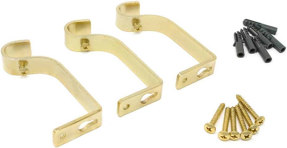 gb Home Collection Empyrean Grace Curtain Rod, 86-120 in, Gold, Metal Single Rod Window Treatment Rod Drapery Rod: Home & Kitchen