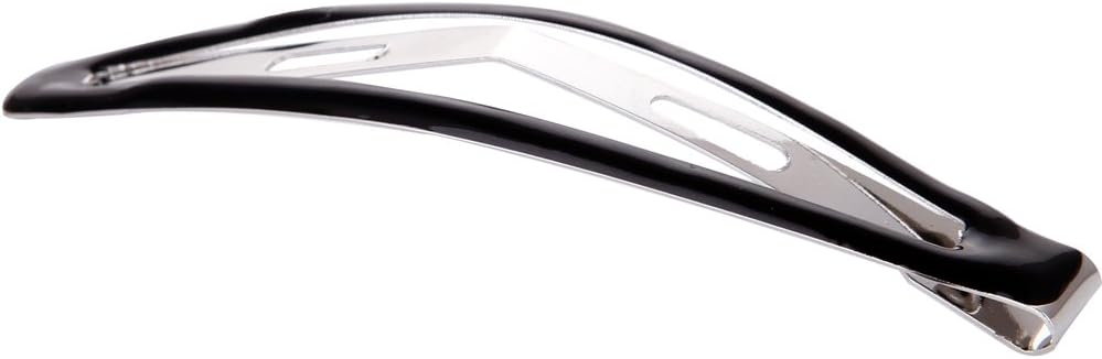 LONEEDY Pack of 12 Large Metal Stoving Varnish Hair Snap Clips, No-slip Hair Clips Barrettes For Women and Girl (Black) - Image 4