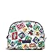 Vera Bradley Women's Cotton Medium Zip Cosmetic Makeup Organizer Bag, Cuban Stamps, One Size