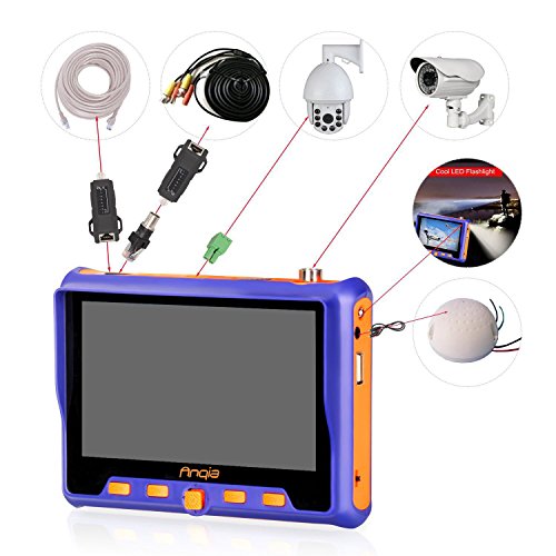 ANQIA 5" Wrist TFT LCD CCTV Tester 1080P 4 IN 1 AHD TVI CVI CVBS Tester Analog Video Test PTZ Control 12V Power Output Cable Test and security Camera Tester Multi-function CCTV tester OM-5800