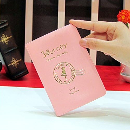 2 pcs Fashion Passport Cover Documents Bag Utility PU Leather Passport Hoders Travel Pouch ID Card Package Case for Men Women (Pink)