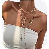 4Pcs Crystal Colorful Bead Necklace,Summer Beach Multi Layered Bead Chest Body Chain Jewelry Rhinestone Y Shape Long Tassel Clavicle Chain Necklace for Women