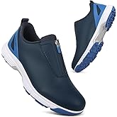 THESTRON Men Waterproof Golf Shoes Zipper Golf Shoes Professional Spikeless Golf Sneakers Male Golf Sports Walking Shoes Comfortable Golf Footwears for Men