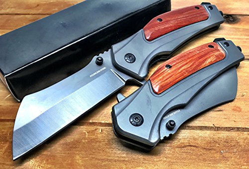 8" Survival Knife Tactical Folding Pocket Knife with 3.5" Stainless Steel for Tactical Rescue, Cleaver,Glass Breaker,Emergency Response and Camping by SUPER KNIFE