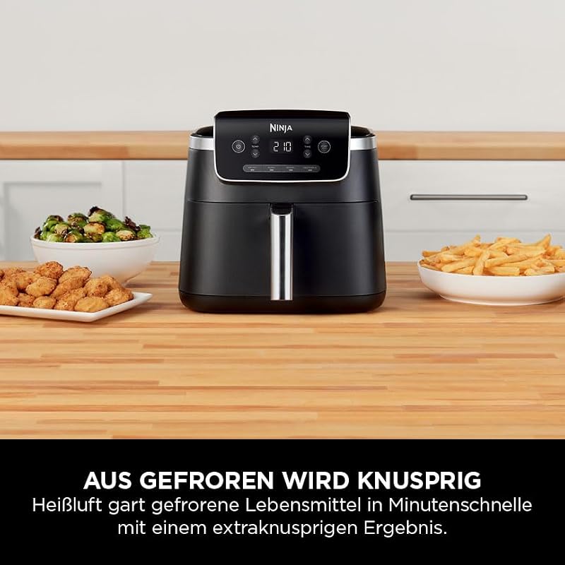 PRO Air Fryer Heißluftfritteuse, 4,7L Airfryer, Einzelkorb-Heißluftfritteuse, 4-in-1, für 1-2 Portionen, Digital, Kochen aus dem Gefrorenen, Antihaft-Schublade & Crisper Korb, Schwarz AF140EU — Foto 5 von 8