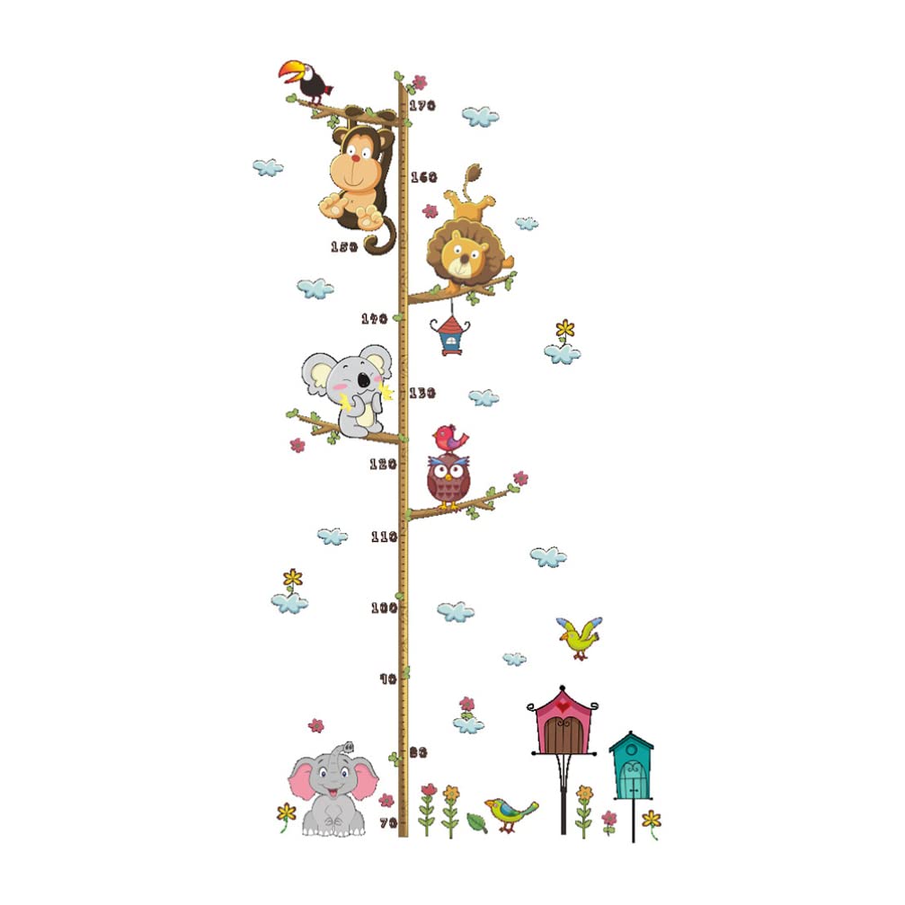 Healifty Baby Growth Height Chart, Baby Height Growth Chart Ruler for Kids, Animals Height Growth Chart Kids Wall Stickers for Children