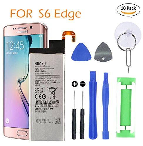 Samsung Galaxy S6 Edge Battery Replacement Kit for Cell Phone S6 Edge G925 EB-BG925ABE with Repair Tools and Battery Adhesive[12 Month Warranty]