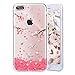 PHEZEN iPhone 8 Plus Case,iPhone 7 Plus Case, iPhone 7 Plus TPU Case Luxury Bling Diamond Crystal Clear Soft TPU Silicone Back Cover with Cute Pattern for 5.5 inch iPhone 7 Plus, Cherry Blossoms