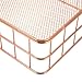 Caveen Modern Copper Rose Gold Wire Mesh Basket Storage Large Capacity Metal Receive Basket Office Bedroom Bathroom Kitchen Study
