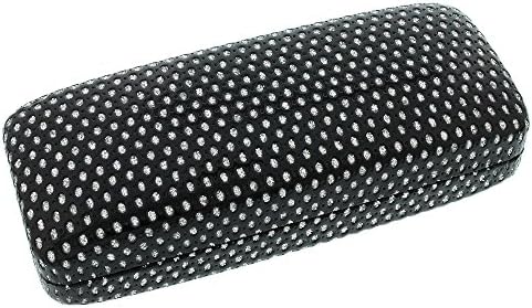 Evolution Eyes Womens Hard Eyeglass Case, Sparkle Glitter Dots On Black Finish