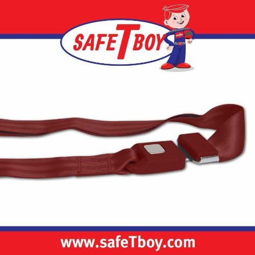 safeTboy 9352 Burgundy Lap Seat Belt Standard Buckle (2-Point)