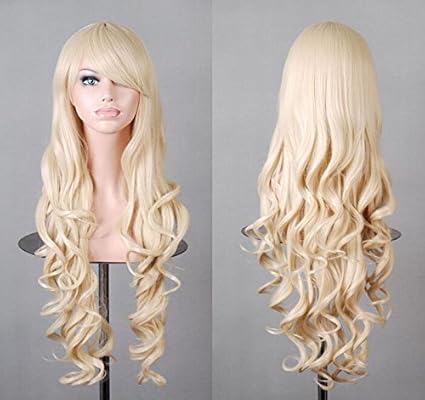 Beauty Smooth Hair 80cm Spiral Curly Cosplay Perücke (blond?