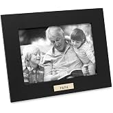 Isaac Jacobs 5x7 Black Wood Sentiments Papa Picture Frame, Horizontal | Horizontal Keepsake Photo Frame with Easel and a Hanging Tabs for Tabletop, Desktop &amp; Wall Display, (Black, 7x5)