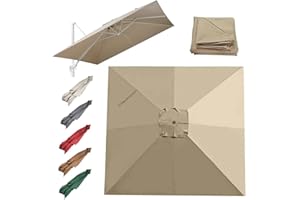 Square Cantilever Umbrella Canopy 8'x8' 10'x10' Patio Umbrella Replacement Canopy Cover 8 Ribs Offset Parasol Top Cover Repla