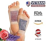 Cleansing Foot Pads (Pack of 20) By RoCaFutures: 2018 ALL New 2-in-1 Design With Lavender & Rose Scents, Japanese Kinoki Sleep Pads, Natural Body Odor Reducer,Stress & Pain Relief, Bright & Clear Skin
