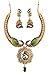 Touchstone Indian Bollywood Ethnic Peacock Theme Exotic Jaipur meenakari Enamel White Rhinestone Bridal Designer Jewelry hasli Necklace Set for Women in Gold Tone