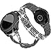Supoix Compatible for Samsung Galaxy Watch 7/6/5/4 40mm 44mm/Galaxy Watch FE 2024/Galaxy 3 41mm/Galaxy Watch 42mm Band, 2 Pack 20mm Women Jewelry Bling Replacement Strap Compatible for Active 2 Watch Band (Black)