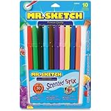 Mr. Sketch Scented Stix Markers, Fine Tip, Assorted Colors, 10-Count