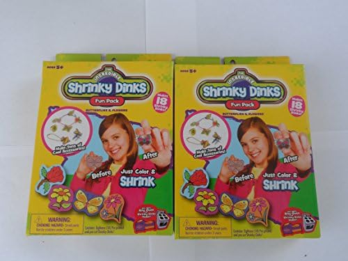 The Incredible Shrinky Dinks, Fun Pack, Butterflies &amp; Flowers, (Pack of 2)