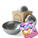 Stainless Steel Bath Bomb Molds, Diy Bath Bomb Kit, Make Your Own Lush Bath Bomb, Heavy Duty Food Grade Steel, makes for a great wedding gift! Set of 3 sizes, includes recipe booklet by Opalent