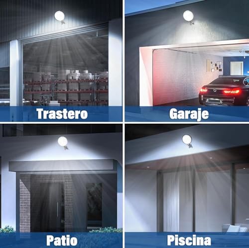 Lámpara LED Exterior de 150W, Reflector LED Exterior de 20000 LM con ángulo Ajustable de 150 °, Luz de Calle de 6500 K, Resistente Al agua IP66 para Garaje, Patios, Granjas, Tiendas (1)