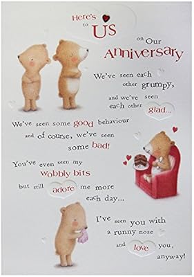 Hallmark Medium Contemporary Embossed Anniversary Card Amazon Co Uk Office Products