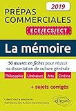 La mémoire : 50 oeuves en fiches pour réussir sa dissertation de culture générale. Prépas comme by 