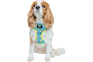 Sassy Woof Dog Adjustable Harness - Spongebob Squarepants™ Jelly Fishin' - S, Breathable Mesh, No Pull Design with Two D-Rings, Patented Design, Perfect for Small Dogs - Officially Licensed
