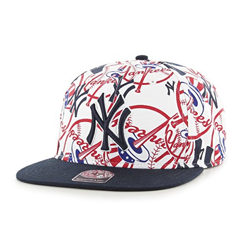 MLB New York Yankees Bravado Captain Adjustable Snapback Hat, One Size, White