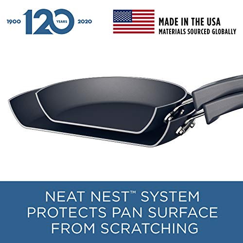 Farberware Neat Nest Space Saving Nonstick Cookware Pots and Pans Set