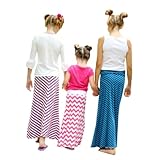 Buenos Ninos Baby Girl's Cotton Chevron Maxi Skirt High Waist-ed Long Skirt for Girls