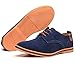 DADAWEN Men's Classic Suede Leather Oxford Dress Shoes Business Casual Shoes Blue US Size 9.5