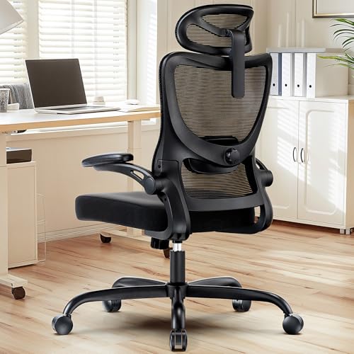 HUANUO Chaise Ergonomique, Chaise de Bureau PC avec Soutien Lombaire et Appui-tête Réglable, Fauteuil de Bureau Confortable avec Accoudoirs 3D, Chaise de Bureau Ergonomique, Charge Max 136 kg