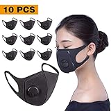 10 Pack Face Masks with Breathing – 100% Cotton, Washable, Reusable Cloth Masks – Protection from Dust, Pollen, Pet Dander, Other Airborne Irritants