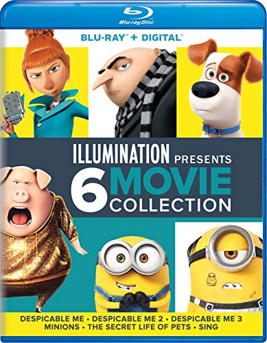 Illumination Presents: 6-Movie Collection (Despicable Me / Despicable Me 2 / Despicable Me 3 / Minions / The Secret Life of Pets / Sing) [Blu-ray]