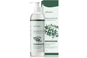 Aquableu Eucalyptus Massage Oil 100% Pure & All-Natural - Natural at-Home Massage Therapy, Soothes Skin & Muscles - Full Body Relaxing Massage Oil for Men and Women 12 fl oz