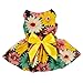Fitwarm Pet Elegant Floral Ribbon Dog Dress Shirt Vest Sundress Clothes Apparel, Large