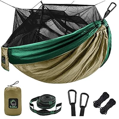Grassman Camping Hammock Mosquito Net, Portable Hammock with Net Single or Double, Hammock Tent for Travel Camping… 51iP6tZD58L