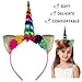 Halloween Unicorn Horn Ears Headband - Rainbow with Flowers Headpiece Cosplay Costume Accessory