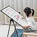 Kids Art Easel Whiteboard&Chalkboard Double Sided Easel, 29.5inch-44inch Height Adjustable & 360°Rotating with Magnetic Letters and Numbers (Black)