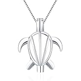 LGSY Turtle Cage Pendants for Pearl Jewelry Making Sterling Silver, Design Cage Pendants for Women