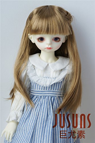 Jusuns JD088 8-9' 21-23CM Brown Long hair with back braid BJD doll wigs 1/3 SD Lovesick Doll accessories